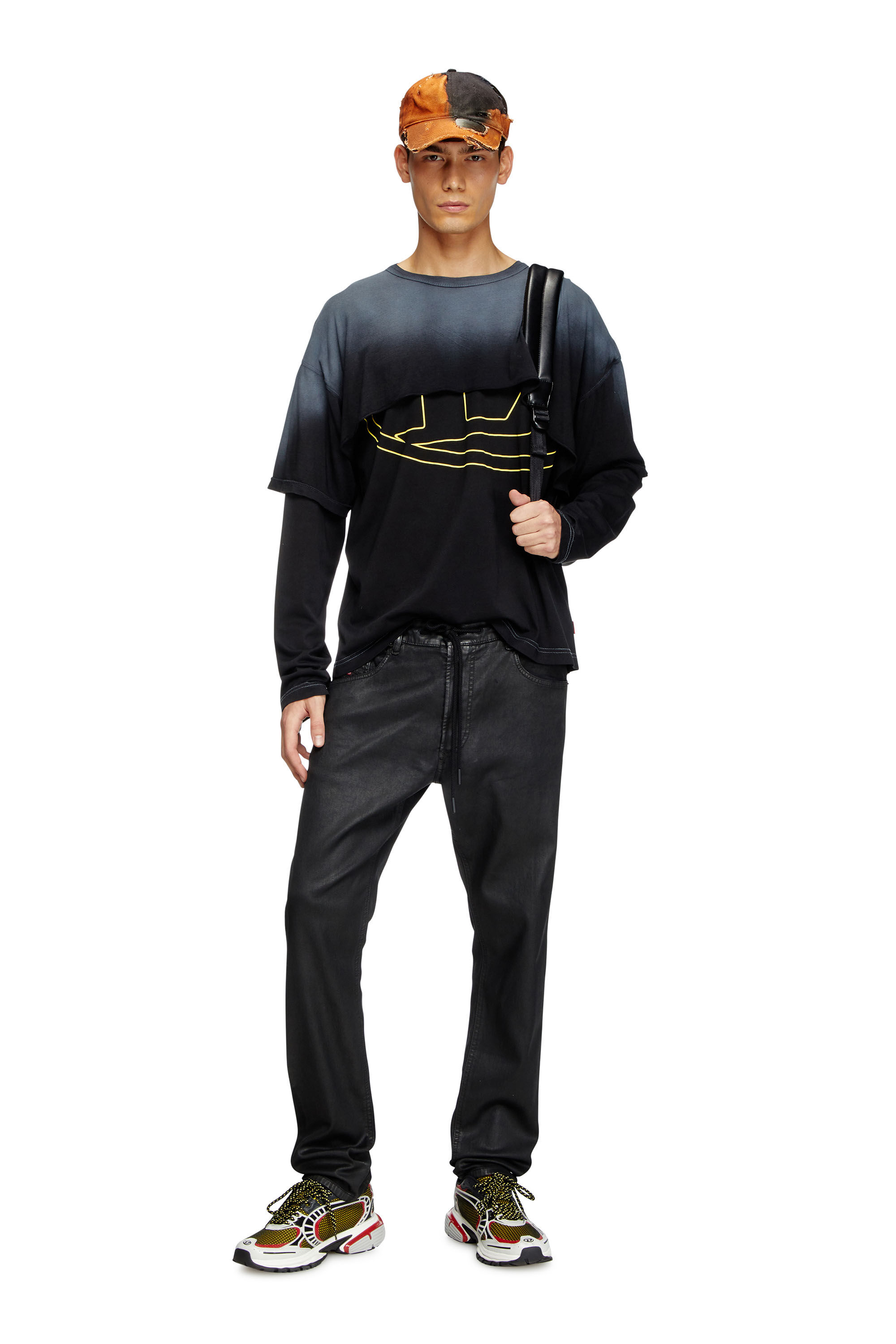 Diesel - Male's Regular 2032 D-Krooley Joggjeans® 068PX, ブラック/ダークグレー - 1