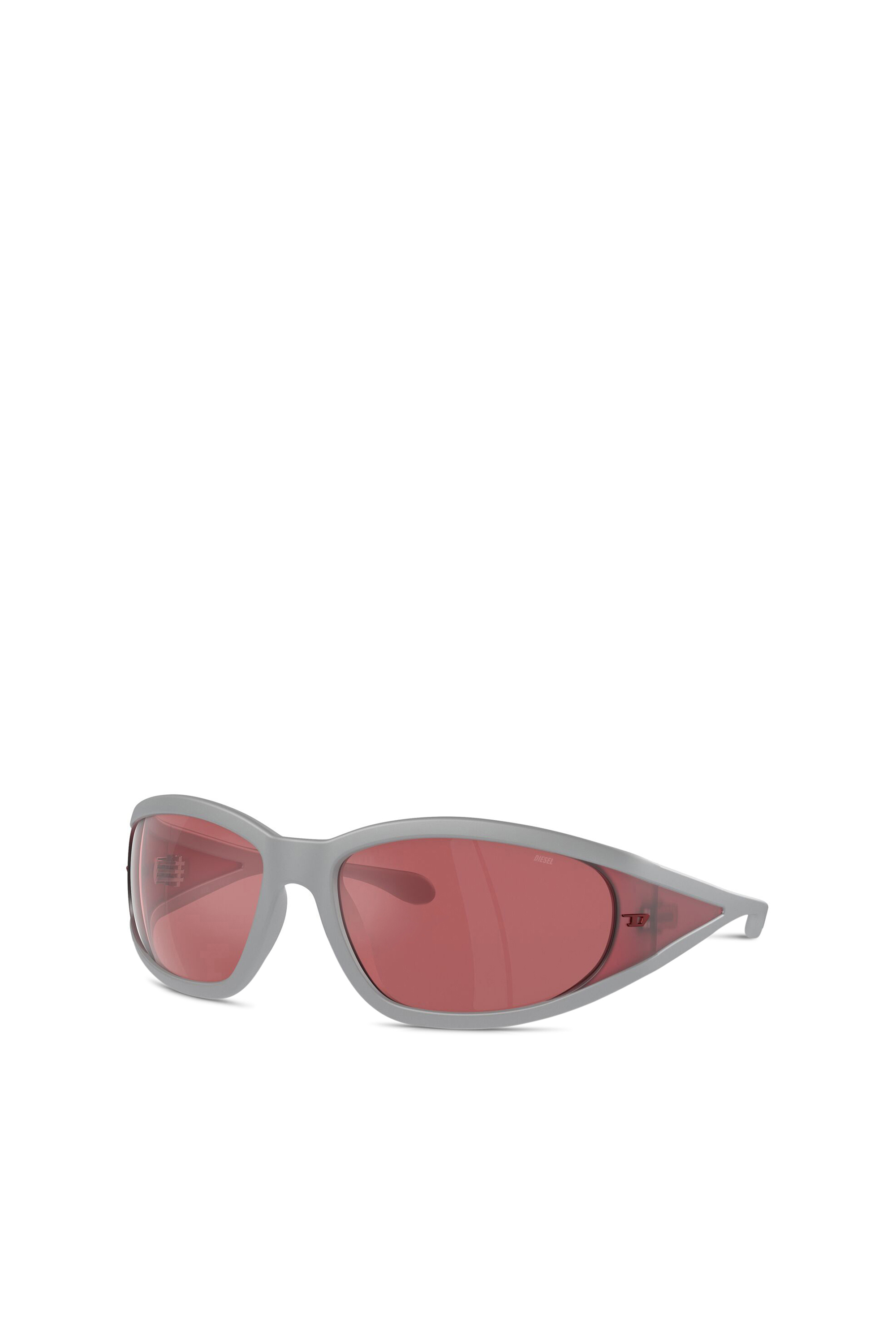 Diesel - 0DL3002, Unisex's Rectangular sunglasses in acetate in グレー/レッド - 1