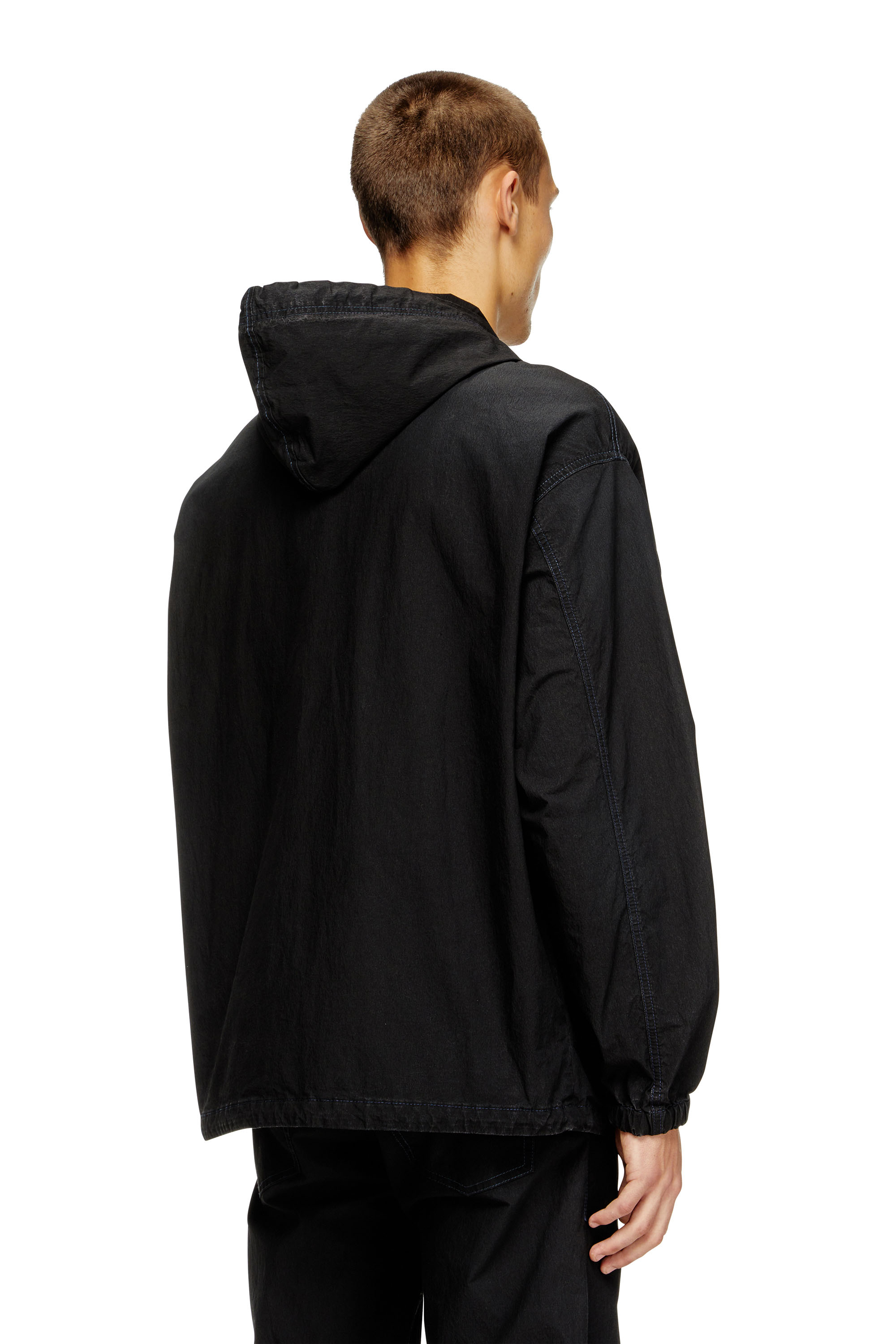 Diesel - D-WYNNY JOGG, Male's Hooded technical JoggJeans jacket in ブラック/ダークグレー - 3