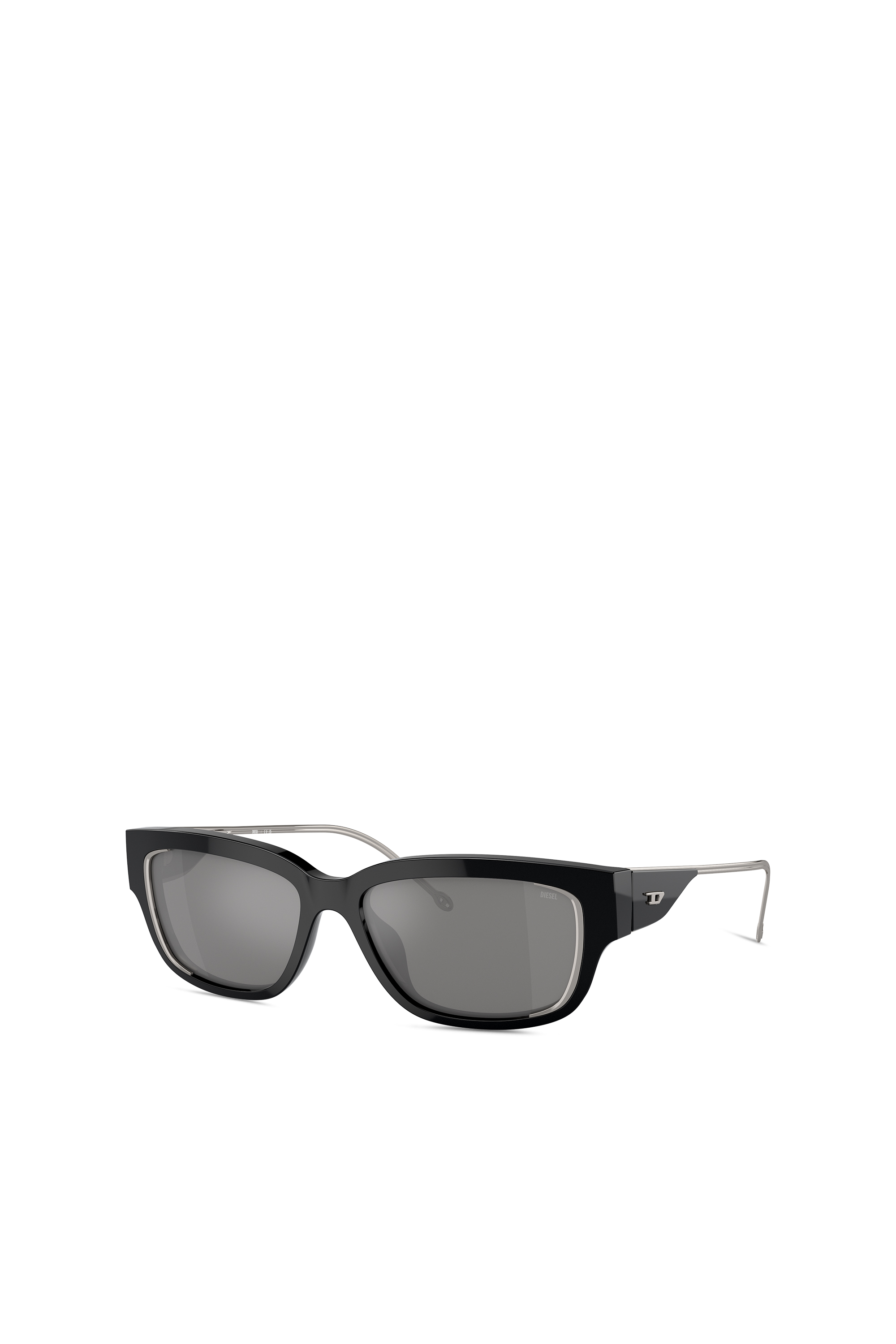 Diesel - 0DL2002 SIZE 56, Unisex's サングラス in ブラック/フラッシュミラー - 1